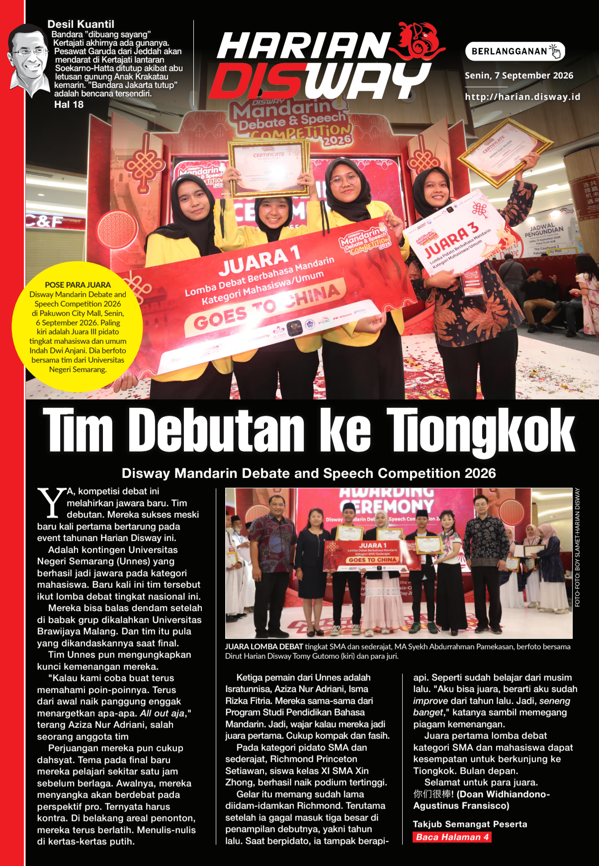Tim Debutan ke Tiongkok