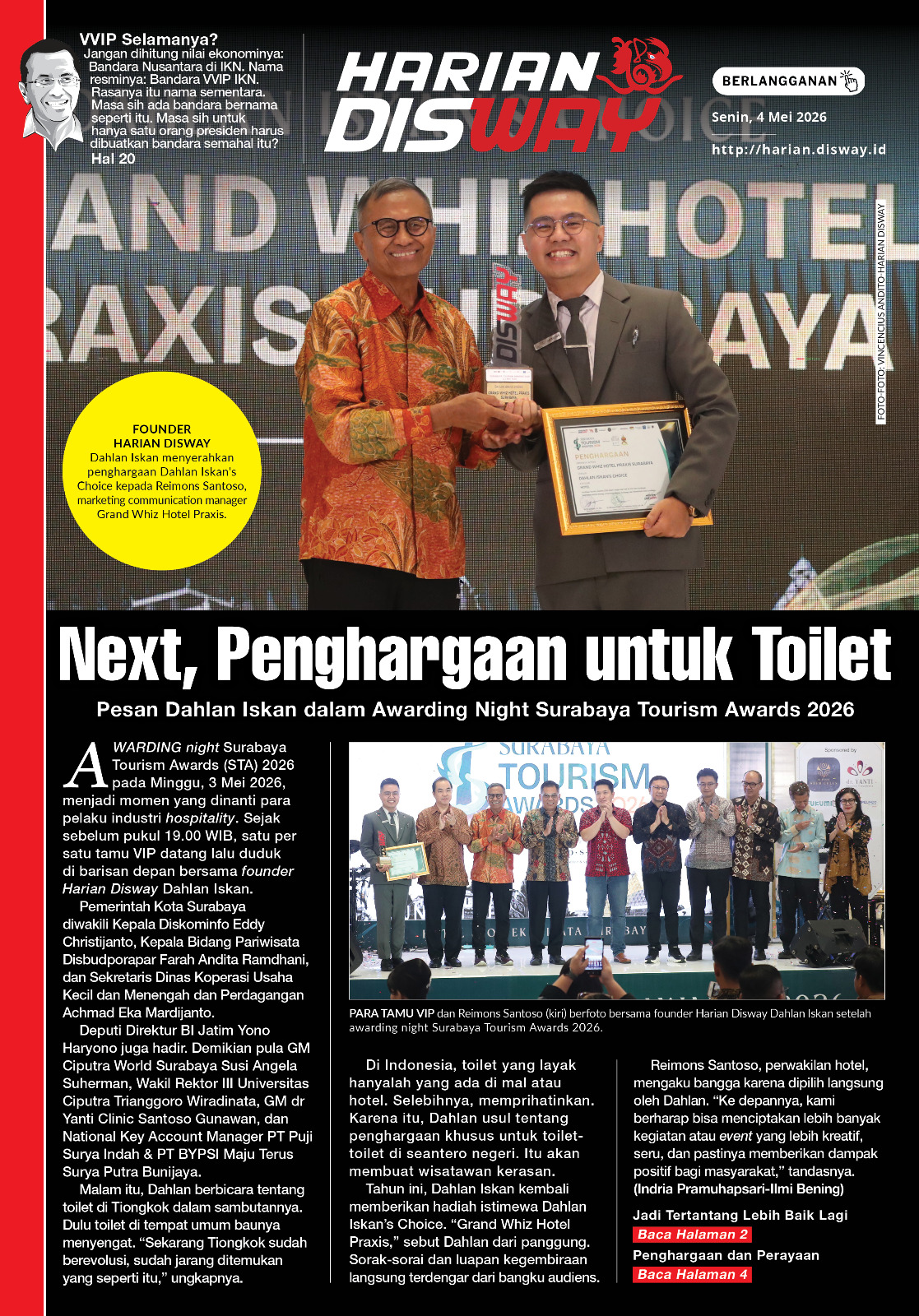 Next, Penghargaan untuk Toilet