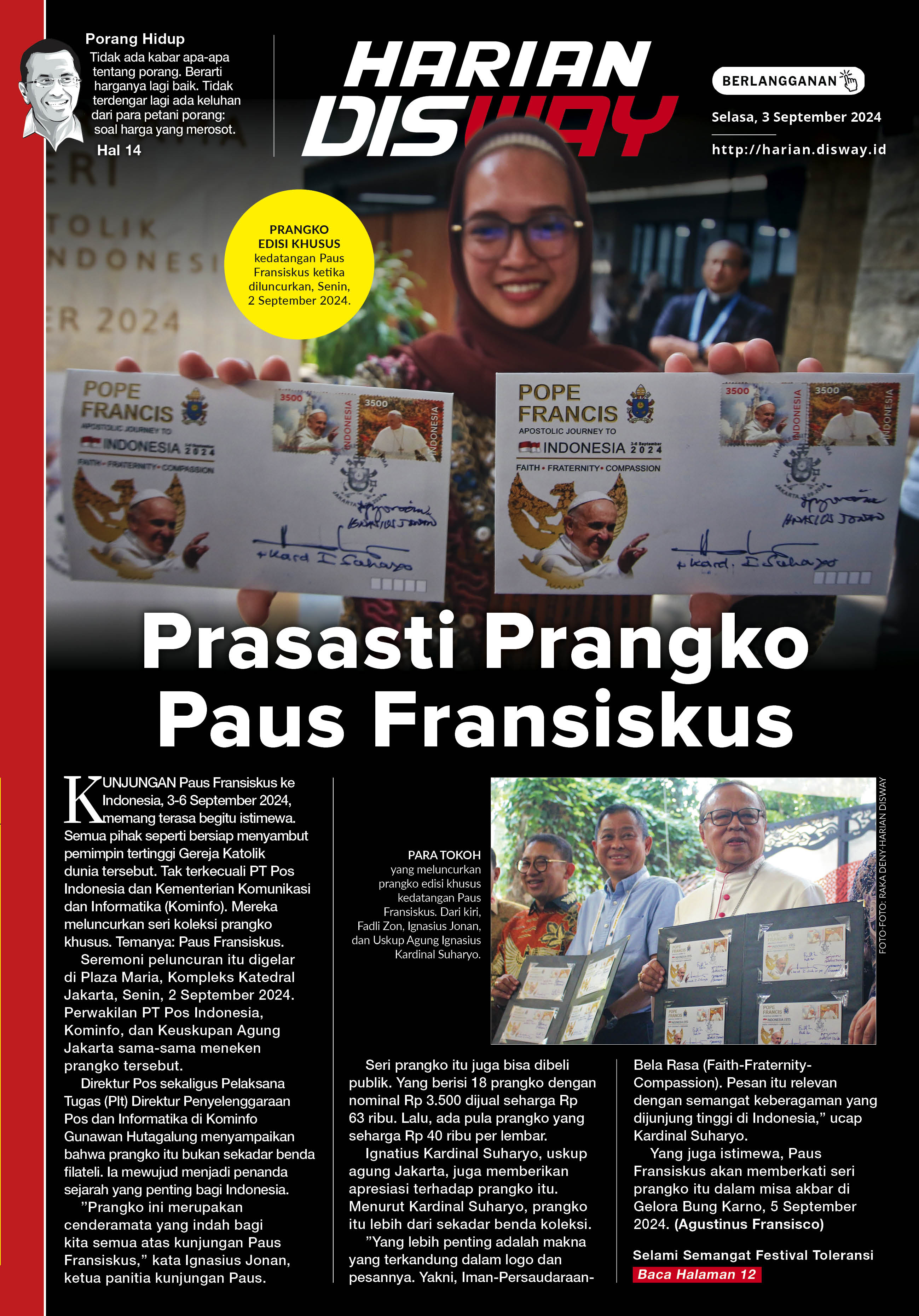 Prasasti Prangko Paus Fransisku