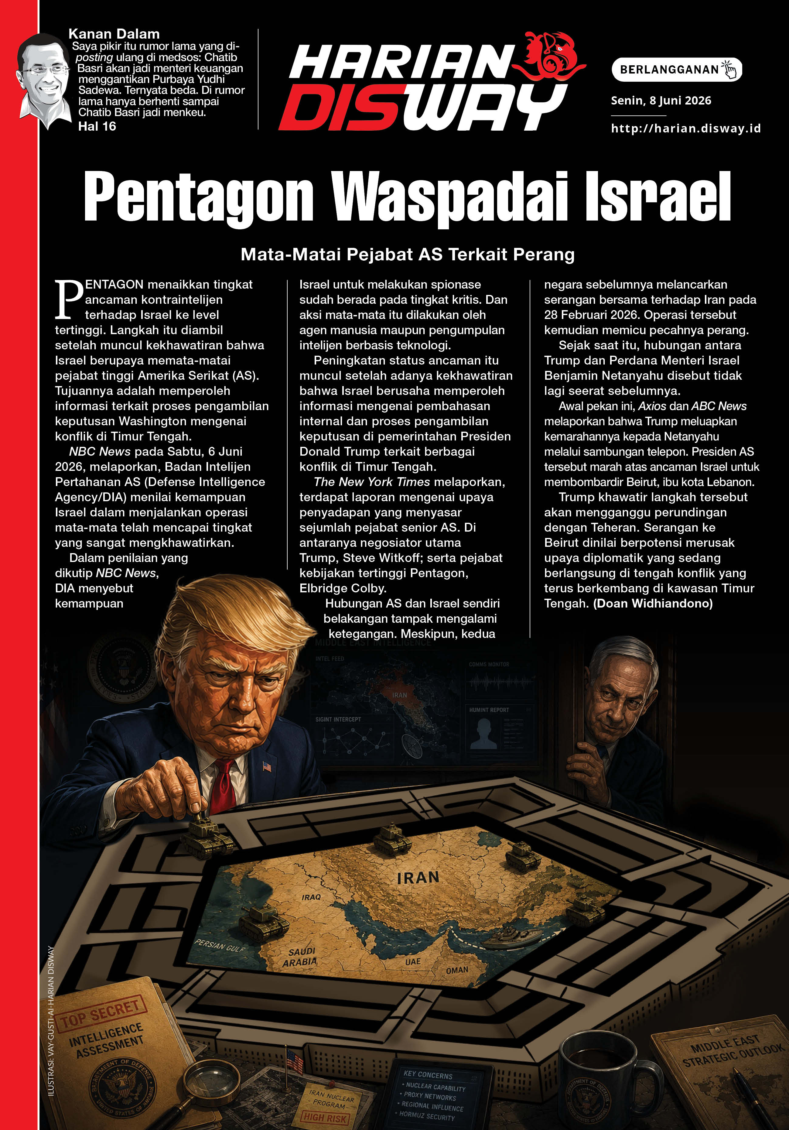 Pentagon Waspadai Israel