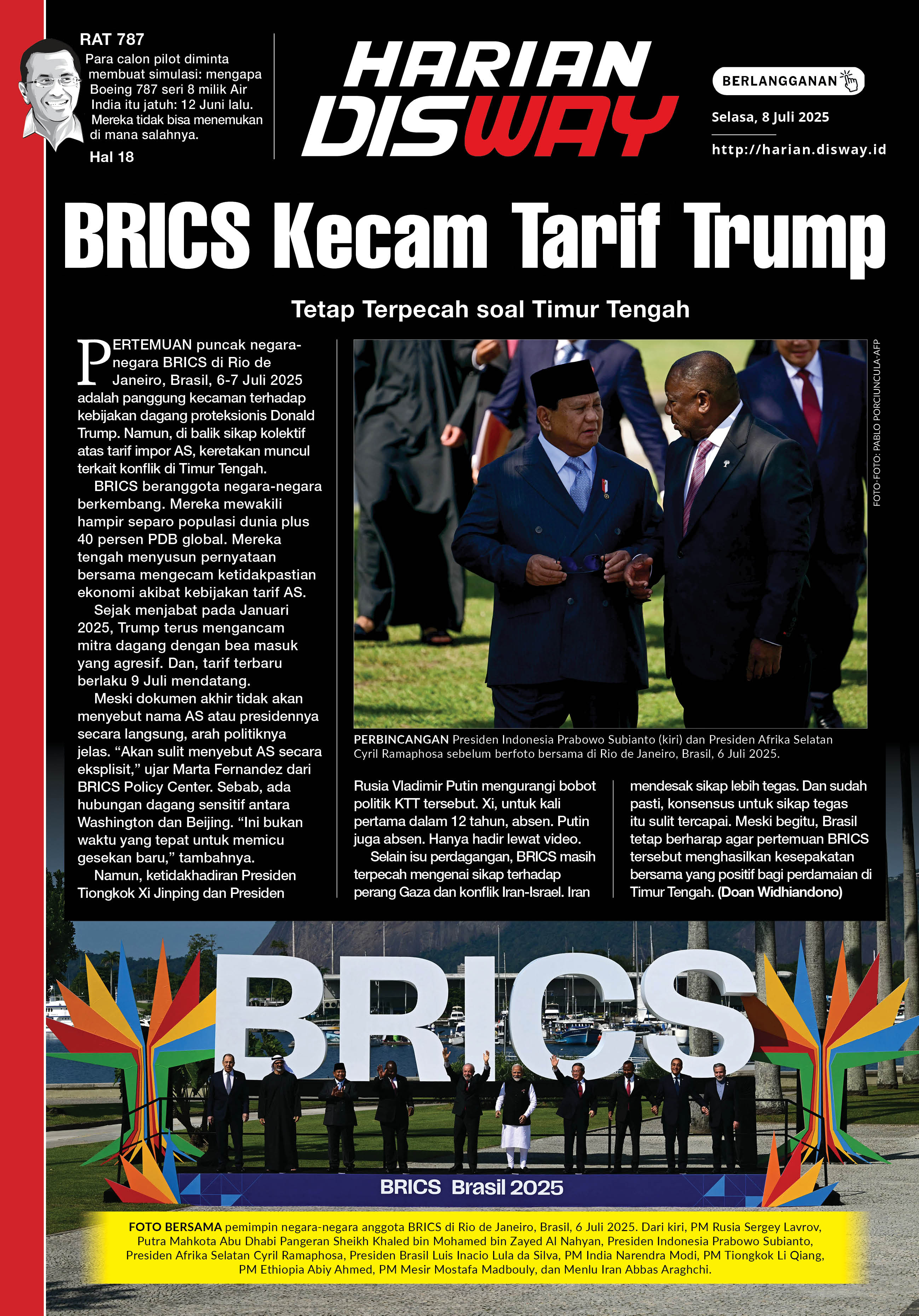 BRICS Kecam Tarif Trump