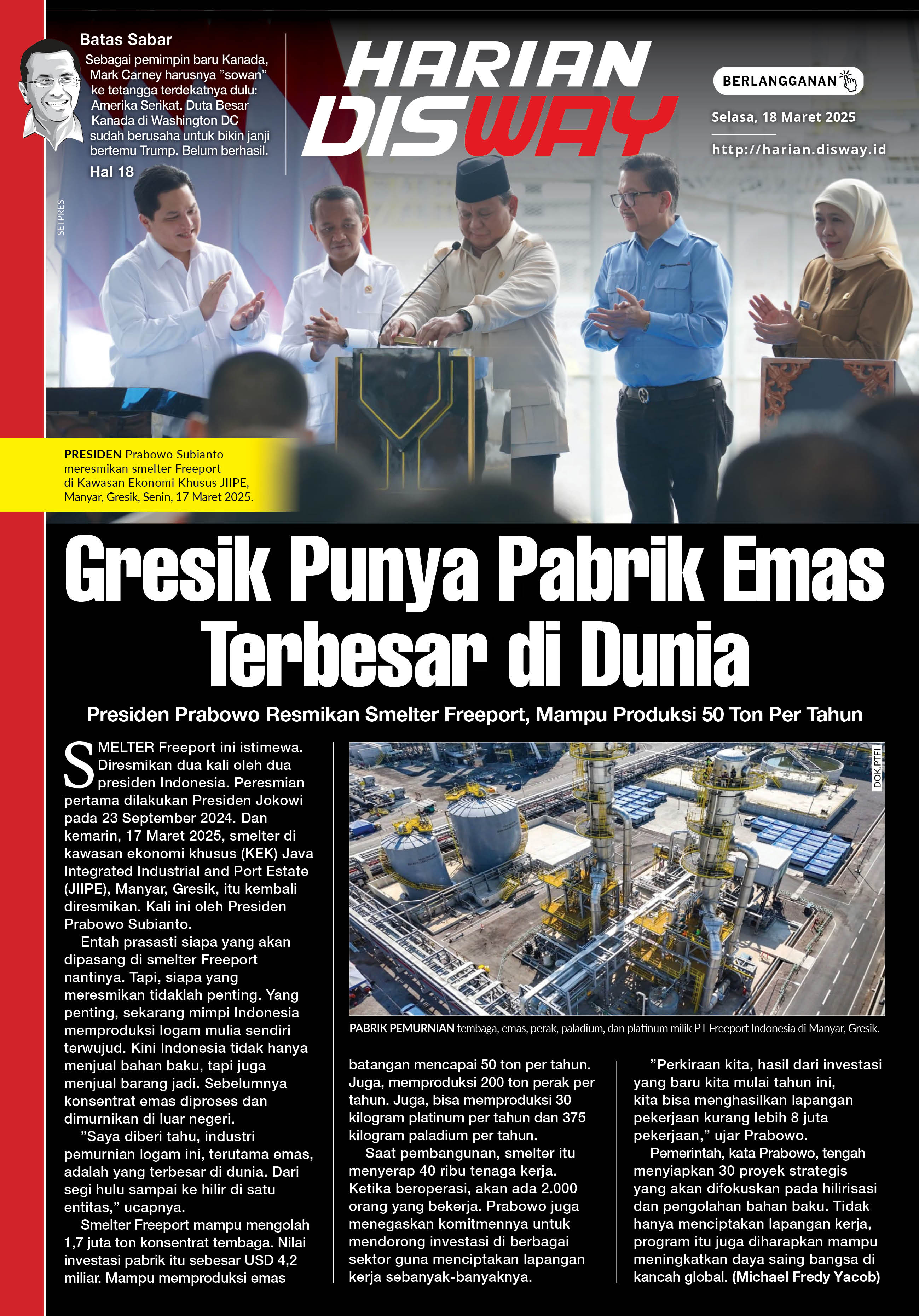 Gresik Punya Pabrik Emas Terbesar di Dun