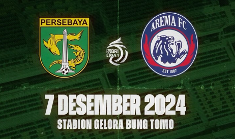 BIG MATCH! Link Live Streaming Persebaya vs Arema FC Derby Jatim di Liga 1 2024/25 Pukul: 15.30 WIB