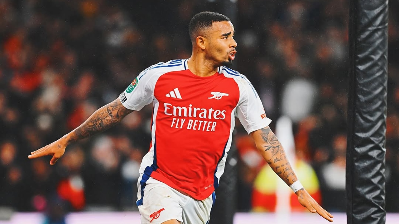 Hasil Carabao Cup 2024/25: Hattrick Gabriel Jesus Bantu Arsenal Lolos ke Semifinal!