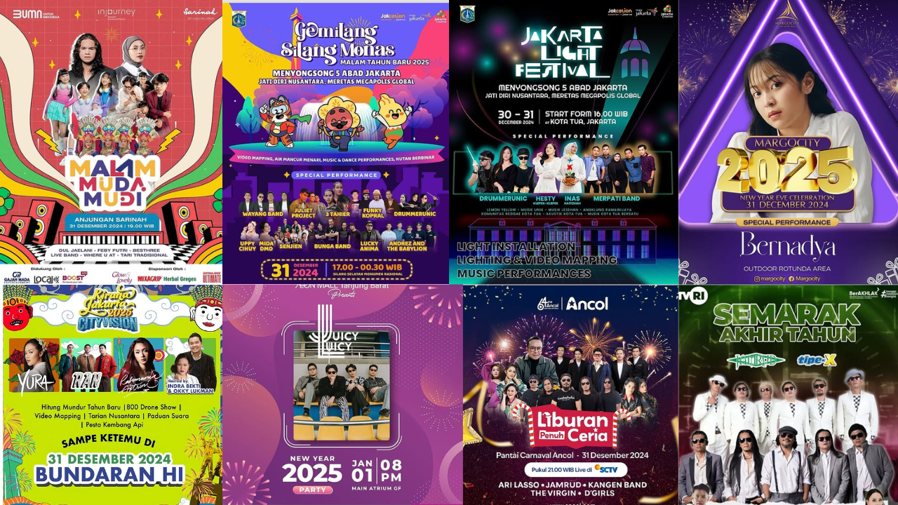 12 Konser Gratis di Jabodetabek Spesial Malam Tahun Baru 2025, Ada Pesta Kembang Api!