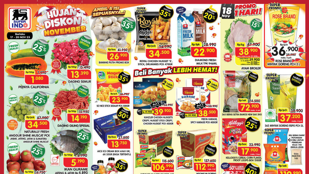 Promo Superindo Terbaru 17-20 November 2025, Minyak Goreng Rp36 Ribu