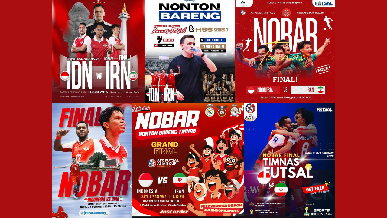 20 Lokasi Nobar Final AFC Futsal Asian Cup 2026 Timnas Indonesia vs Iran di Jakarta-Jogja Malam ini, Dukung Skuad Garuda!