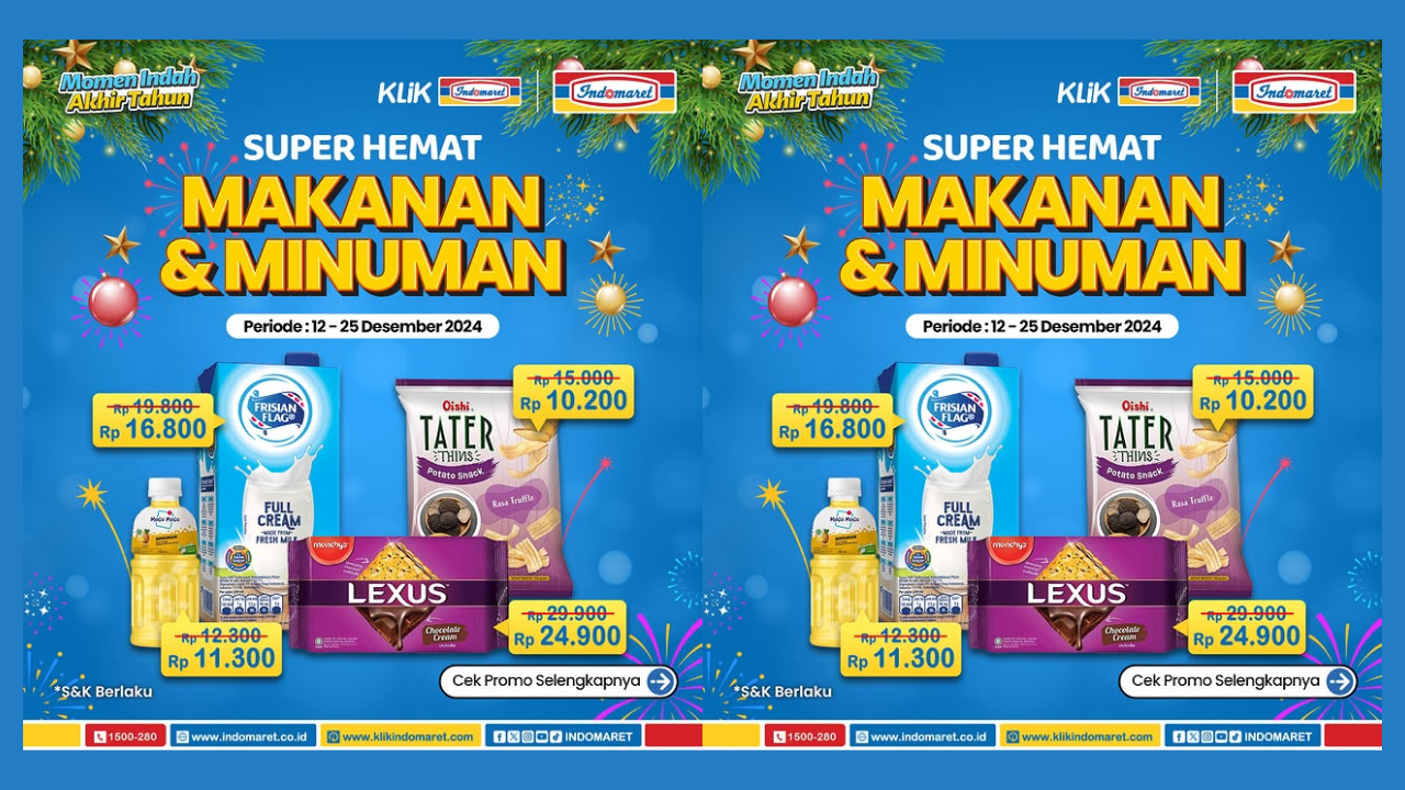 Katalog Promo Indomaret Edisi Natal 24-25 November 2024, Biskuit Lexus Cuma Rp24 Ribu! 