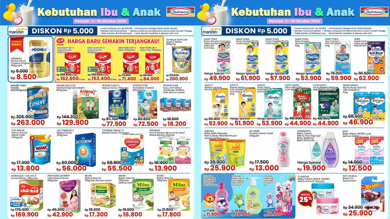 Katalog Promo Indomaret Hari ini 10 Oktober 2024, Aneka Susu Bayi dan Balita Banyak Potongan Harga! 