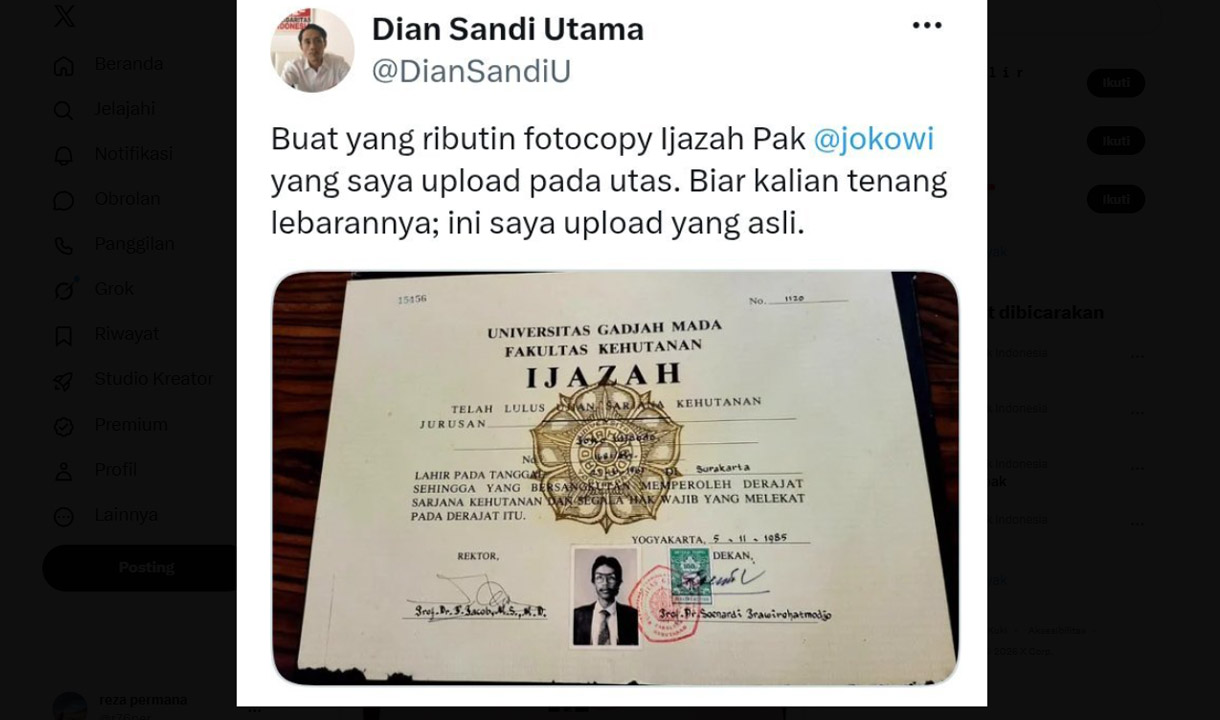 Terungkap Ijazah Jokowi Dipublish Dian Sandi Diambil dari Akun Orang Lain, dr Tifa: Dia Lakukan Kebohongan