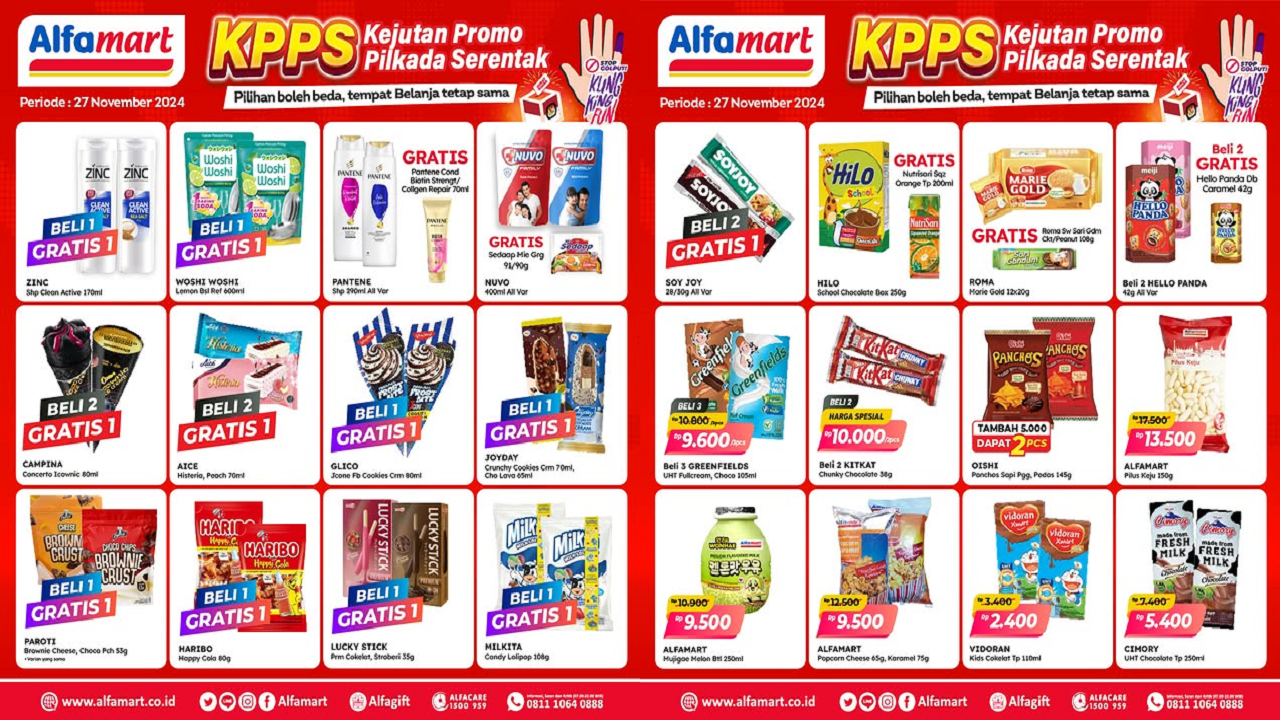 Katalog Promo Alfamart Hari Ini 27 November 2024 Spesial Pilkada, Beli 1 Gratis 1 Es Krim hingga Snack