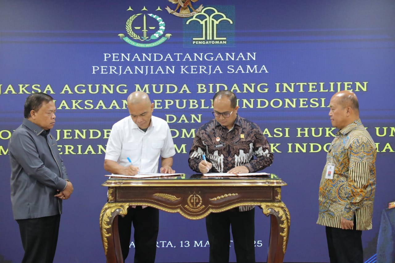 Jam Intel dan Ditjen AHU Lakukan Penandatanganan Perjanjian Kerja Sama