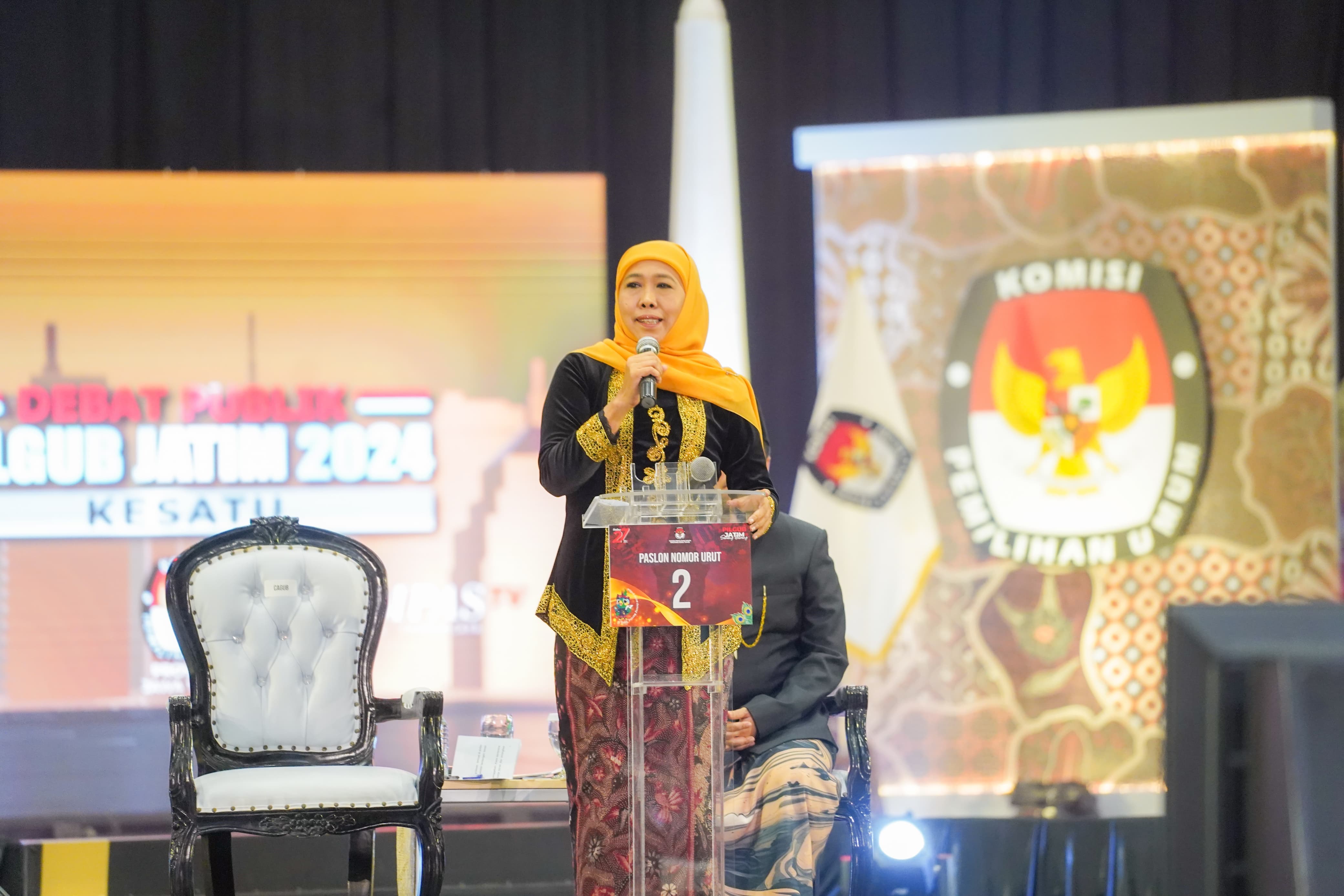 Khofifah Dalam Debat Pertama Pilgub Jatim: Kami Selalu Memuliakan Masyarakat Madura