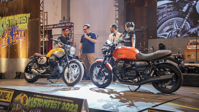 Moto Guzzi New V7 Stone Custom Garapan Gearhead Monkey Garage Mejeng di Kustomfest 2022