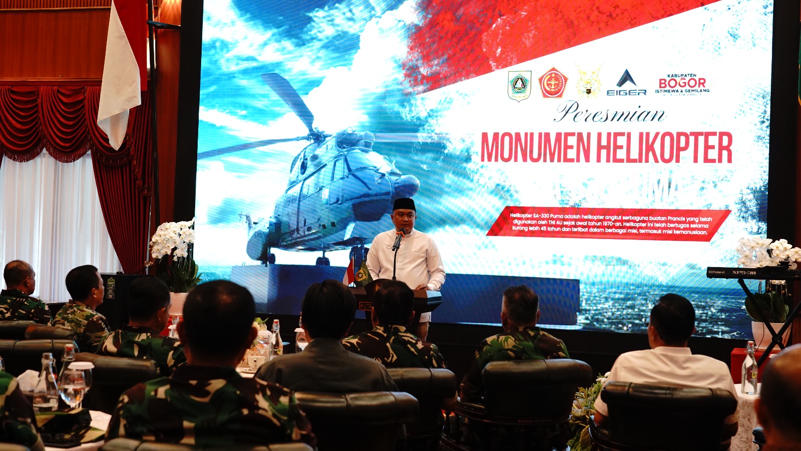 Monumen Helikopter SA-330 PUMA Diresmikan: Wujud Bupati Bogor dan Panglima TNI Beri Penghormatan 45 Tahun Pengabdian Alutsista TNI AU