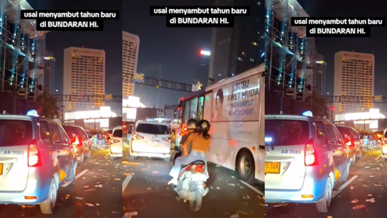 Viral Sampah Berserakan di Bundaran HI usai Perayaan Malam Tahun Baru, Netizen: Sehat-Sehat Petugas Kebersihan