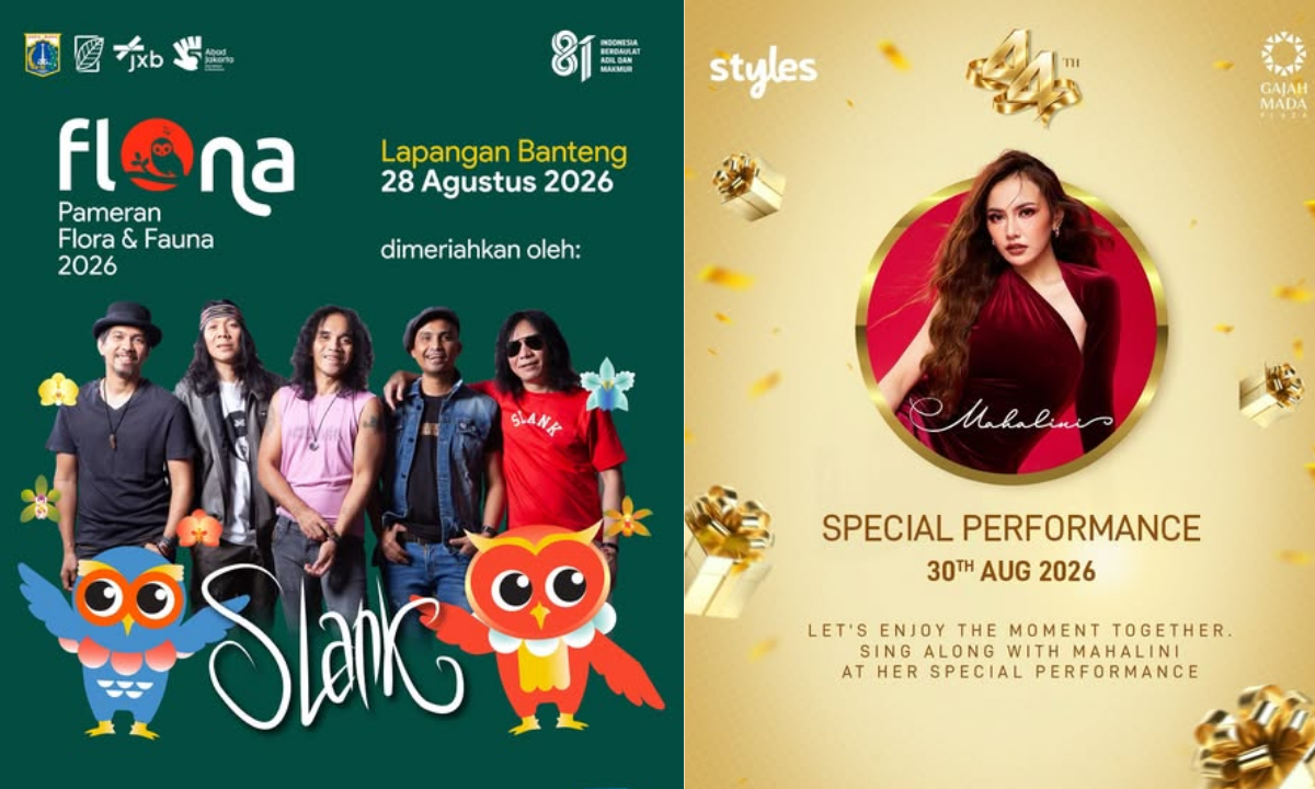 13 Konser Gratis Jabodetabek 28-30 Agustus 2026, Siap-siap Sing Along Bareng Slank, Rossa dan Mahalini!