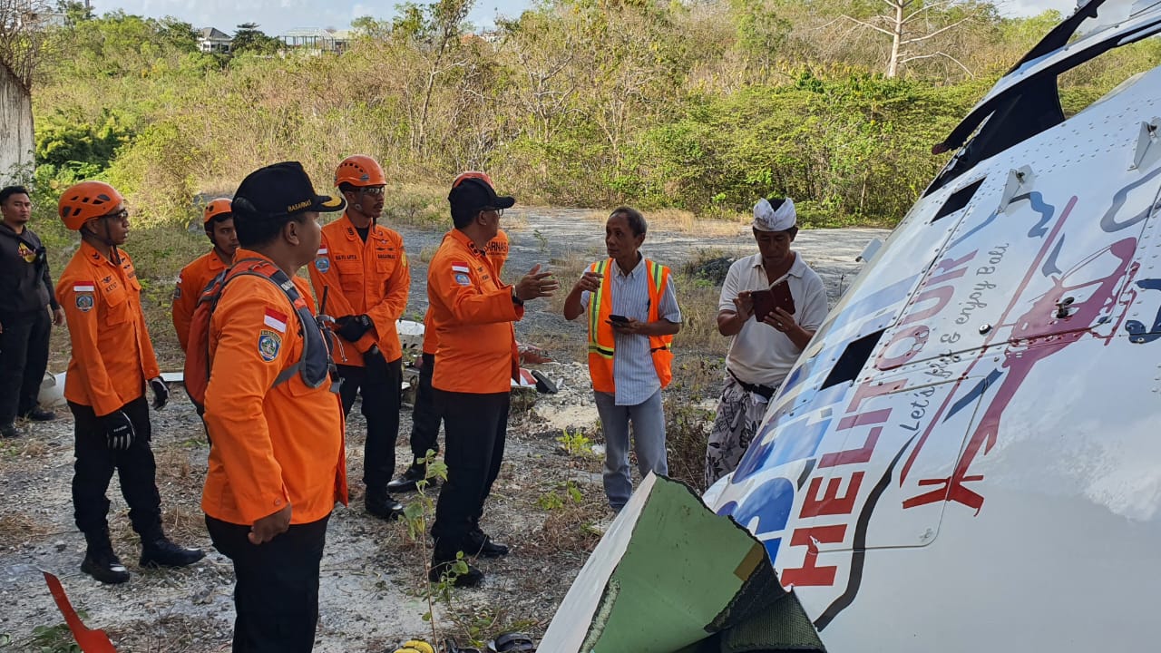 Helikopter di Bali Jatuh Akibat Benang Layangan Usai 4 Menit Mengudara