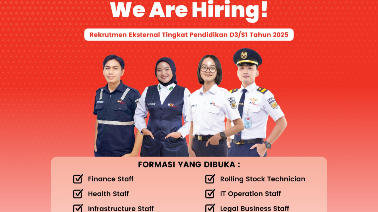 Lowongan Kerja KAI Commuter 2025 Dibuka 8 Posisi, Cek Jadwal Pendaftarannya