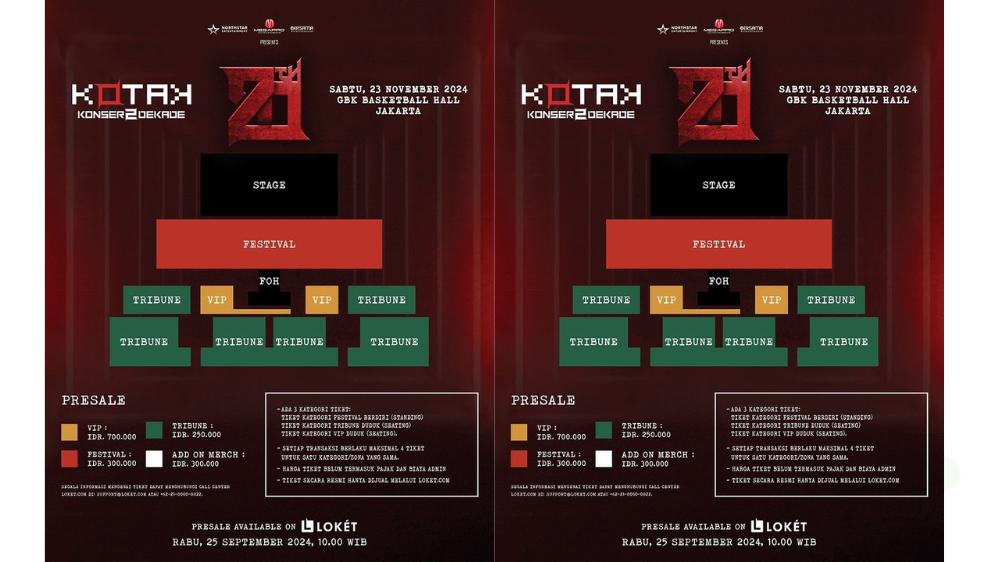 Harga Tiket Konser Kotak di GBK Basket Hall 23 November 2024, Mulai Rp250 Ribu