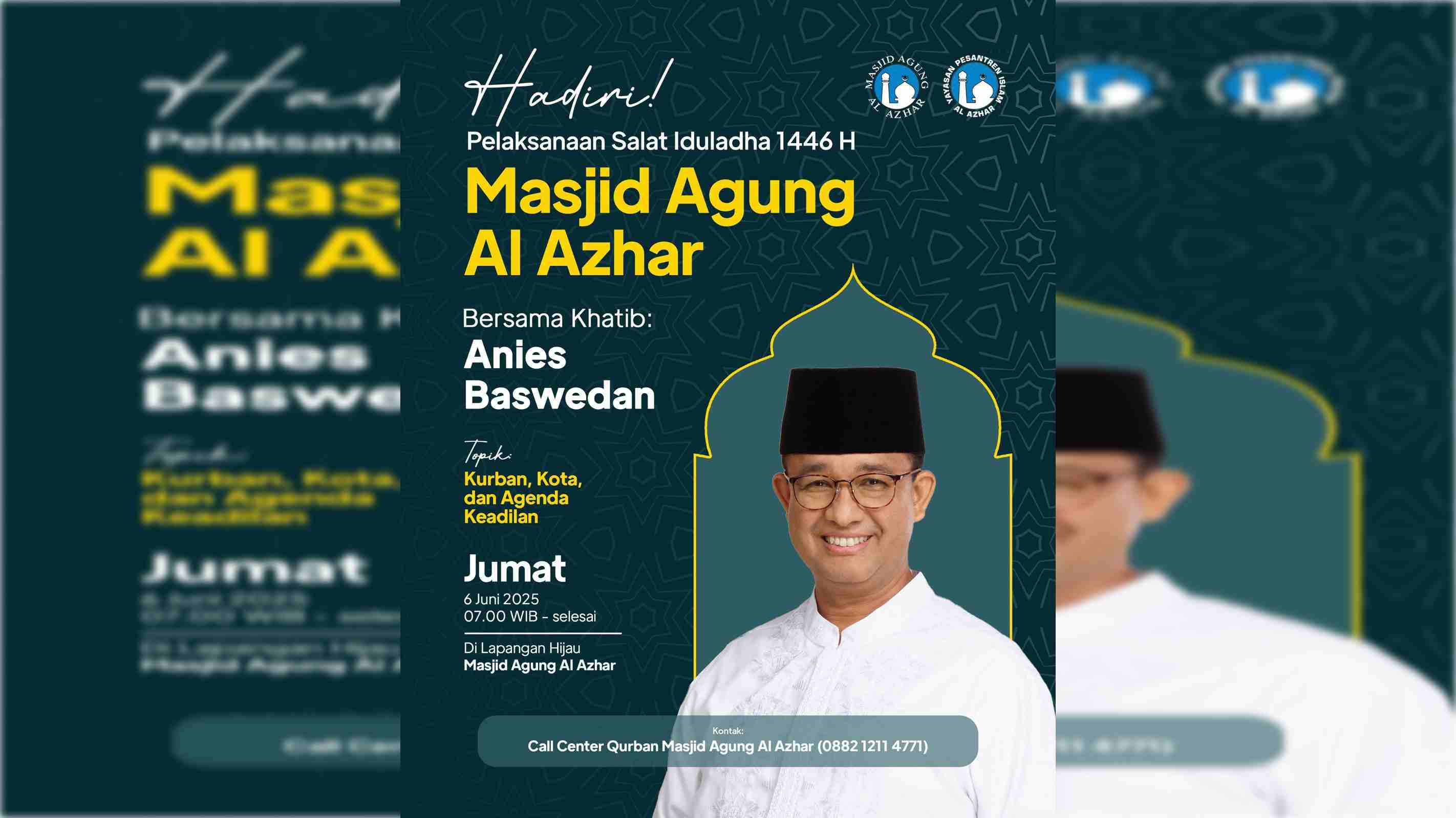 Wow, Anies Jadi Khatib Salat Idul Adha di Masjid Agung Al-Azhar