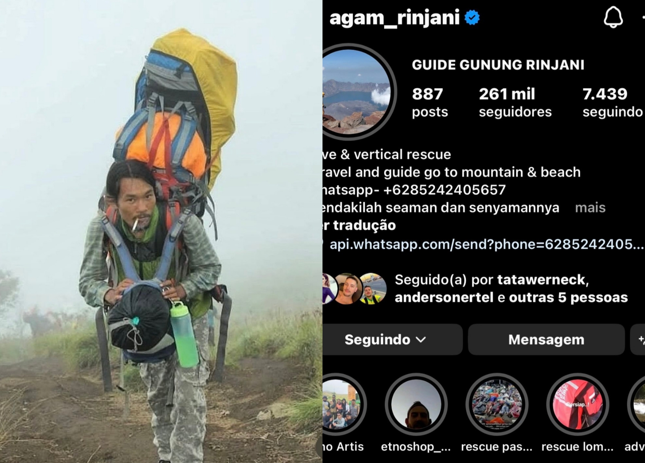 Warganet Brasil Bongkar Sosok Agam Rinjani, Penyelamat Juliana Marins di Rinjani: Dia yang Turun ke Kawah, Bukan Pemerintah! 