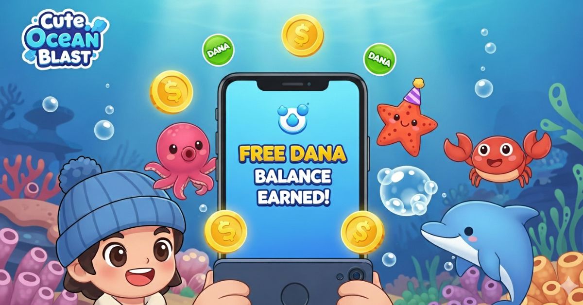 Main Game Dapat Saldo DANA Gratis dari Cute Ocean Blast, Hasilkan Uang Receh untuk Jajan Sempol! 