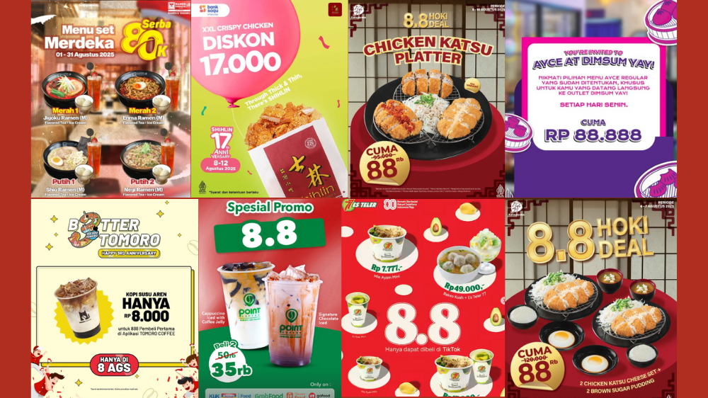 7 Promo Makanan dan Minuman Spesial 8.8 Agustus 2025 Terbaru, Jangan Sampai Ketinggalan!