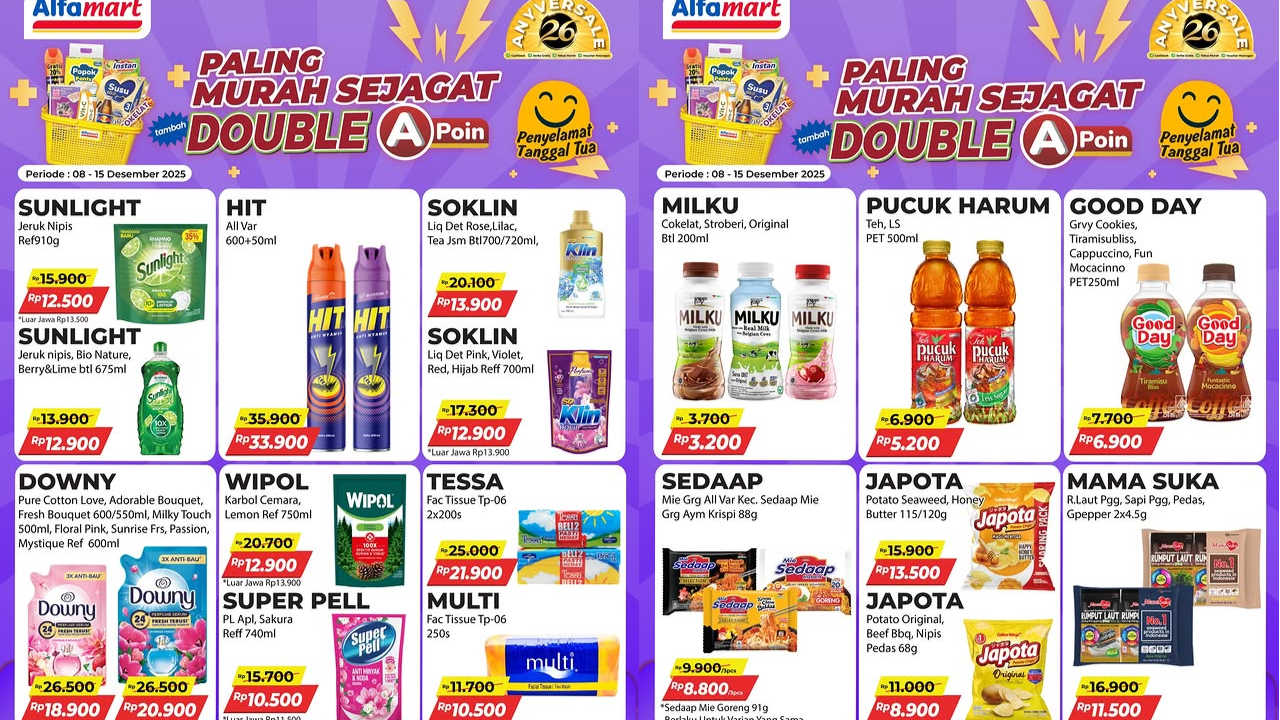 Katalog Promo Alfamart Minggu Ini 15-21 Desember 2025, Diskon Sabun Sunlight Rp12 Ribu