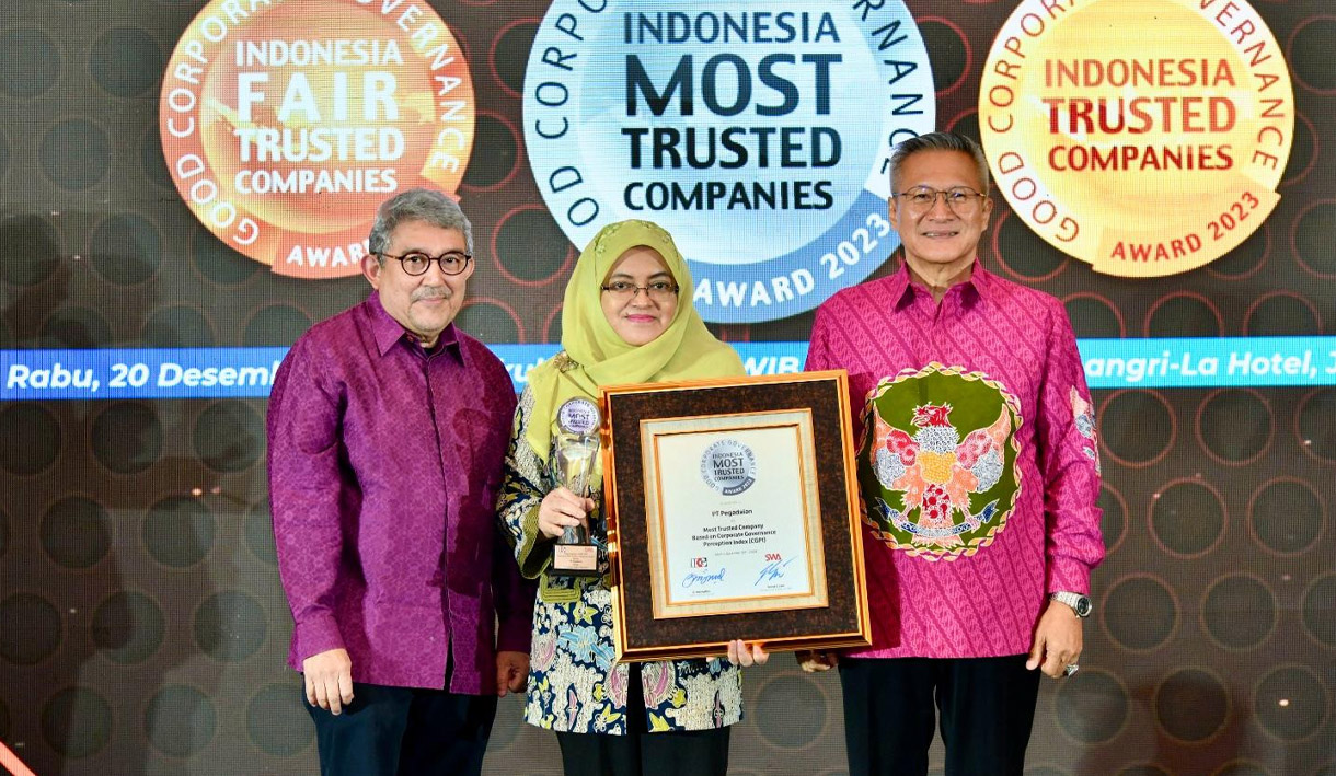Konsisten Terapkan Tata Kelola Perusahaan yang baik, PT Pegadaian Raih Penghargaan The Most Trusted Company di Indonesia