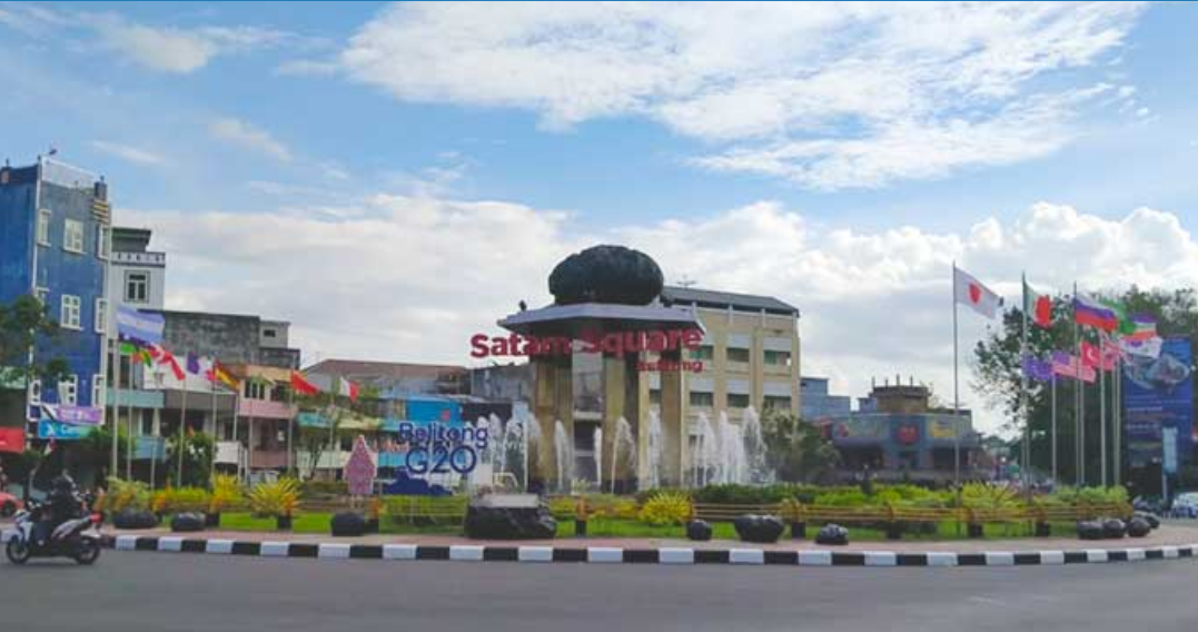 20 Bendera Negara Peserta G20 Berkibar di Pusat Kota Tanjungpandan Belitung