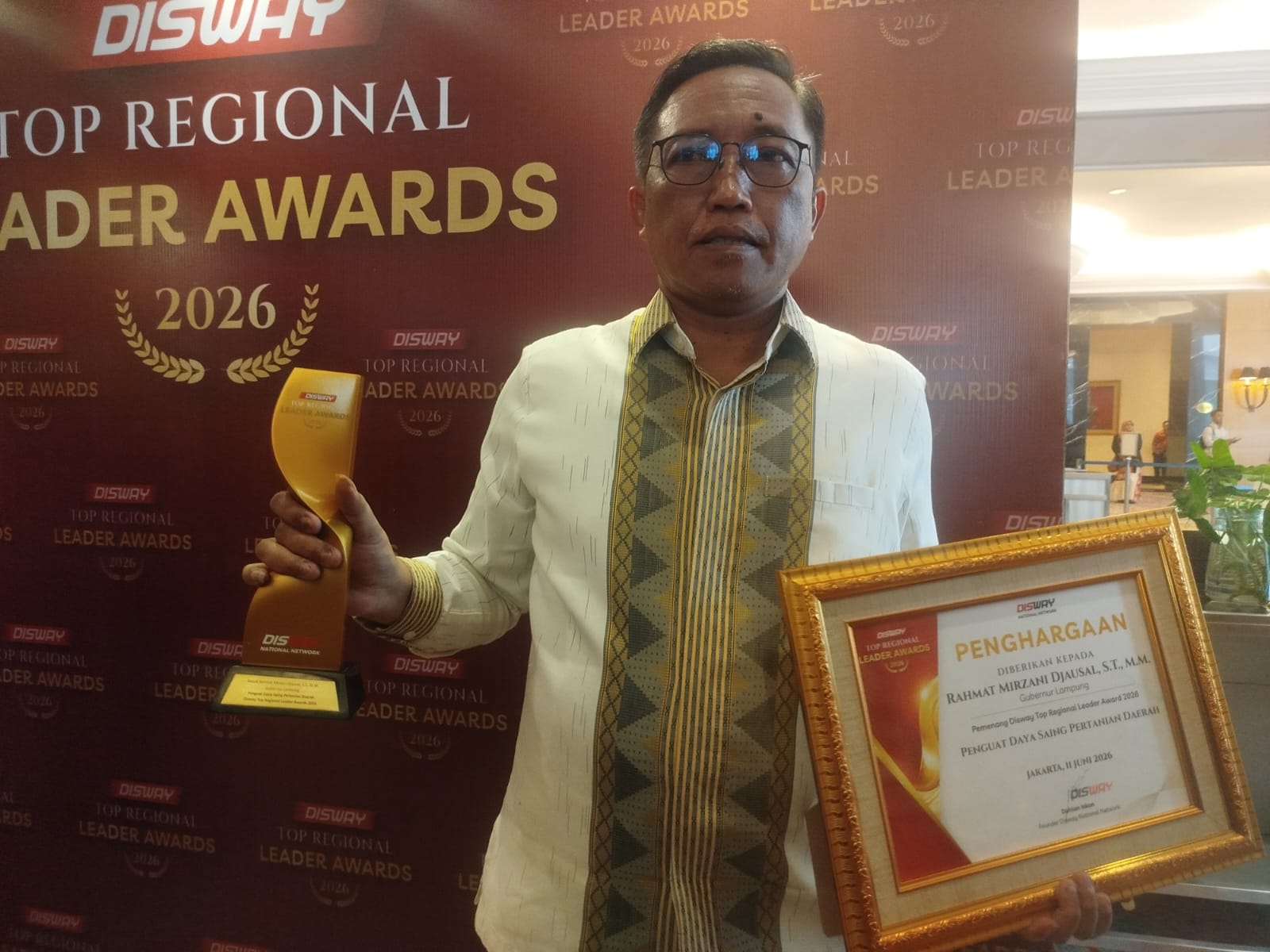 Lumbung Pangan Nasional, Provinsi Lampung Didapuk Disway Top Regional Leader Awards 2026