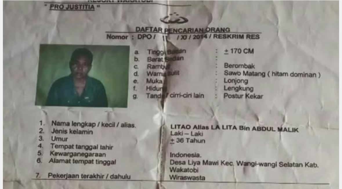 Fakta Mengejutkan Anggota DPRD Wakatobi Diduga DPO Kasus Pembunuhan, Ternyata... 