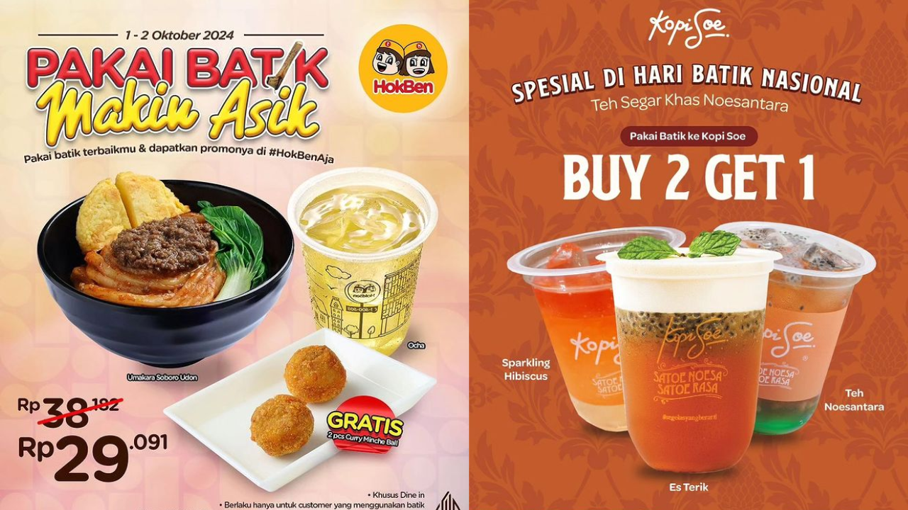 Cuma Hari ini! Pakai Batik Bisa Dapat Promo Makanan dan Minuman, Ada Es Teler 77 hingga Kopi Soe