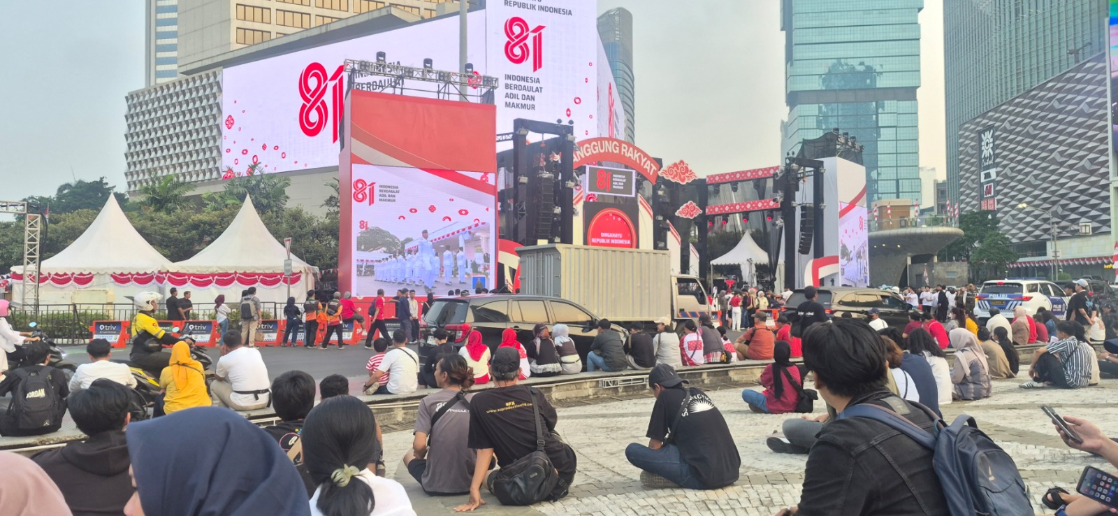 Kemeriahan HUT ke-81 RI di Bundaran HI, Soffan Rela Datang dari Subang  