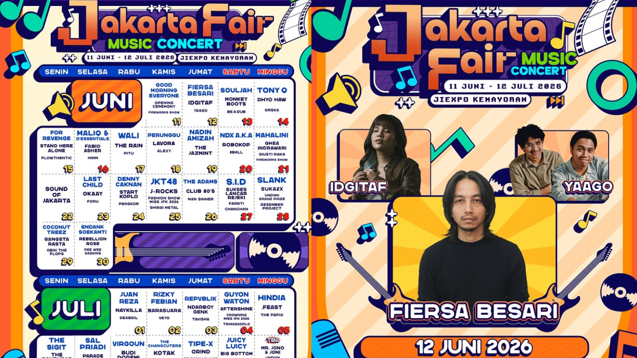 Jadwal Konser Jakarta Fair 2026, Harga Tiket Mulai Rp80 Ribu