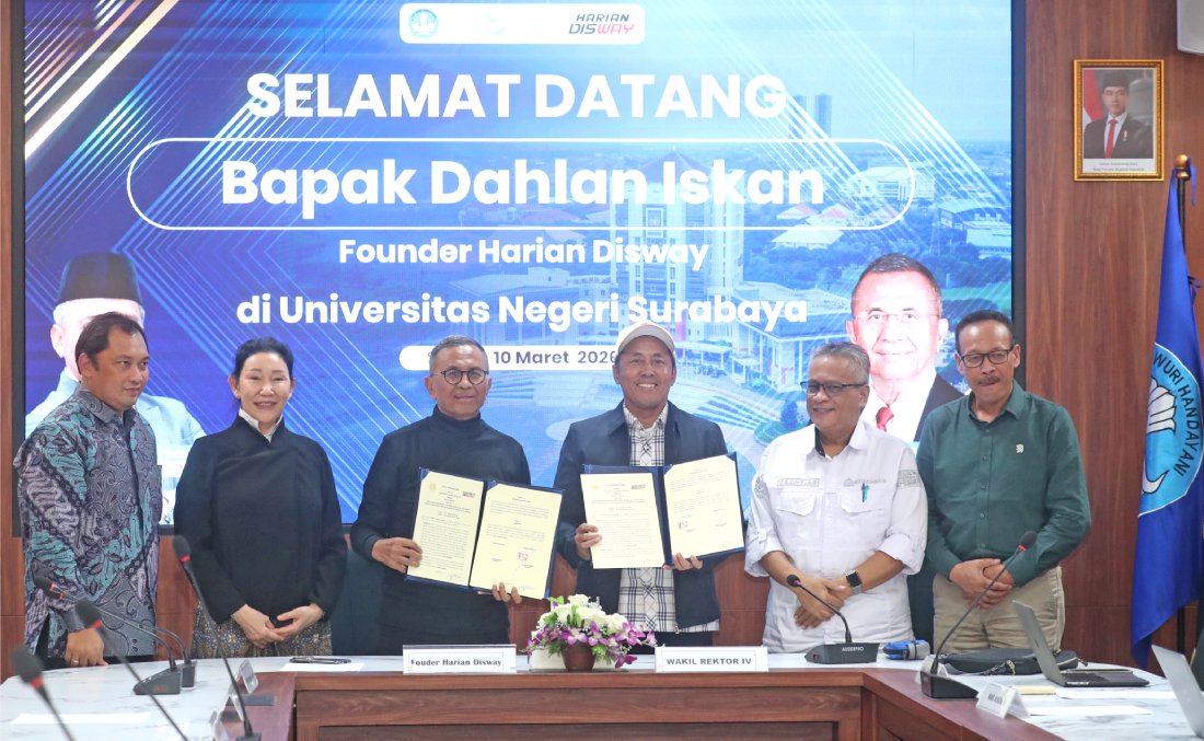 MoU Unesa-Harian Disway, Dahlan Iskan Berharap Unesa Hasilkan Banyak Riset