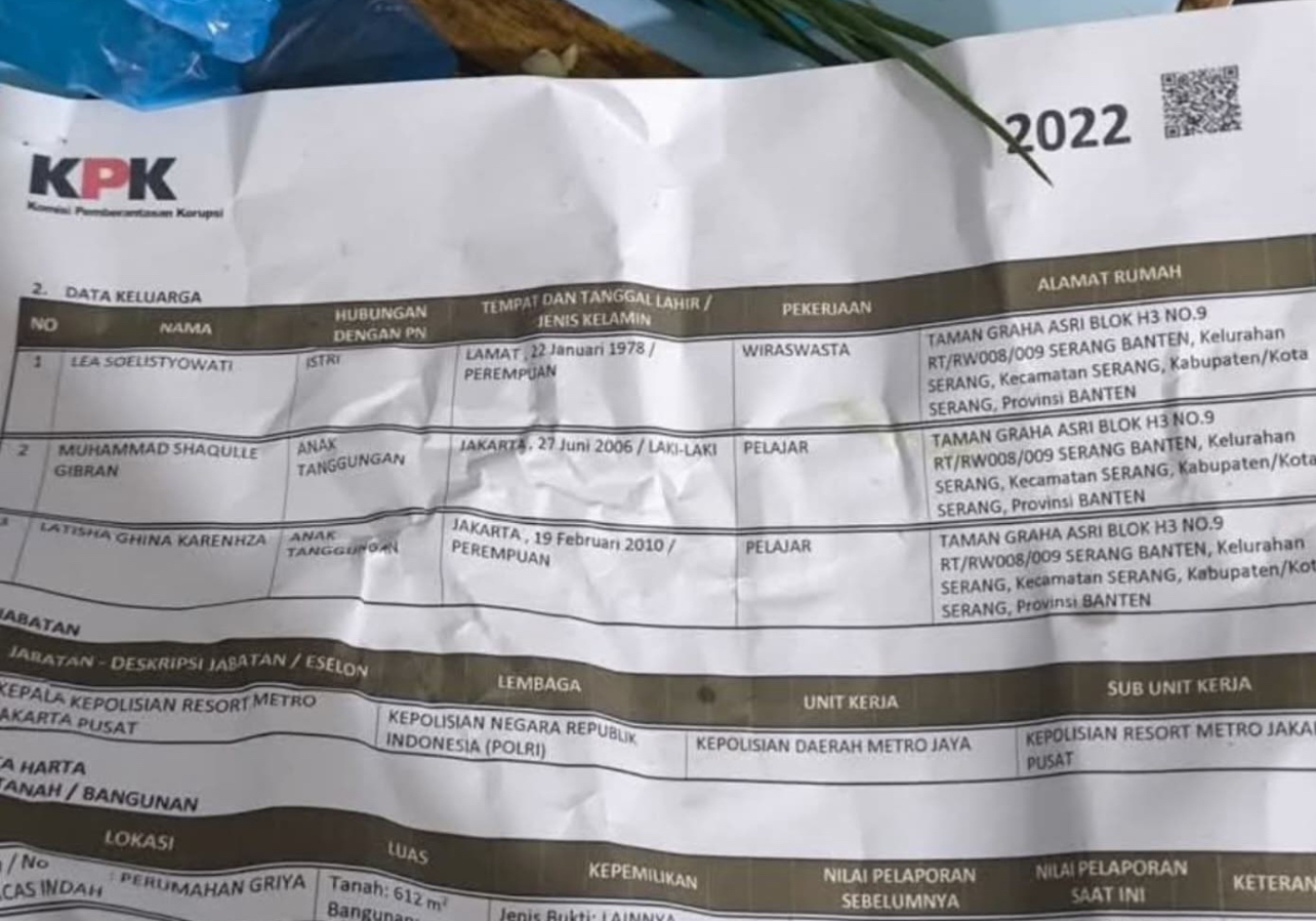 Viral! Laporan Dokumen LHKPN dari KPK Jadi Bungkus Bawang, Jubir Tegaskan Bukan Cetakan Resmi