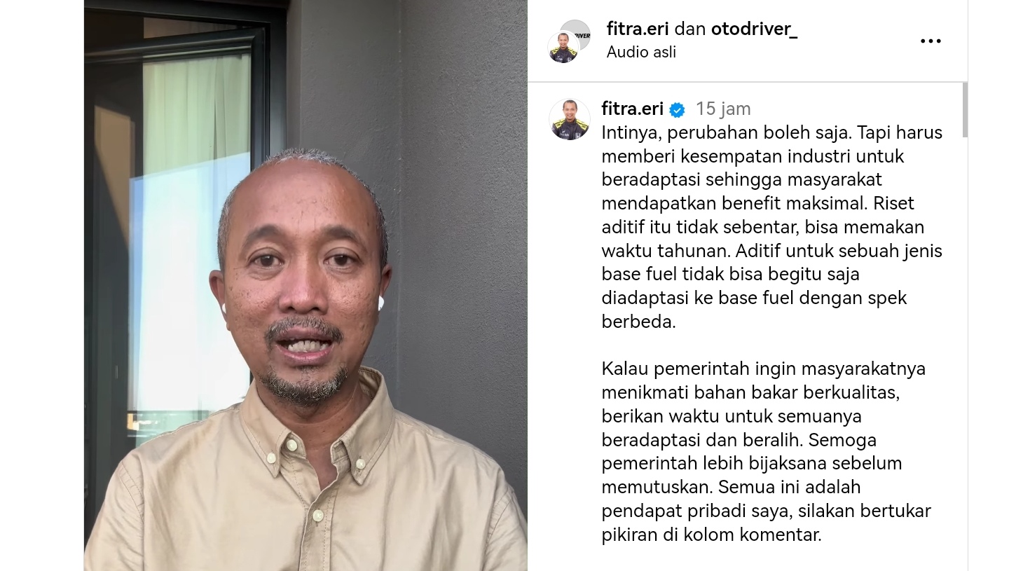 Amankah BBM Campur Etanol bagi Mesin? Ini Penjelasan Pengamat Otomotif Fitra Eri