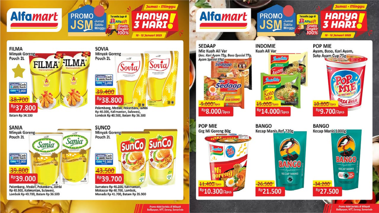 Katalog Promo JSM Alfamart Terbaru 10-12 Januari 2025, Diskon Hemat Minyak Goreng Rp37 Ribu