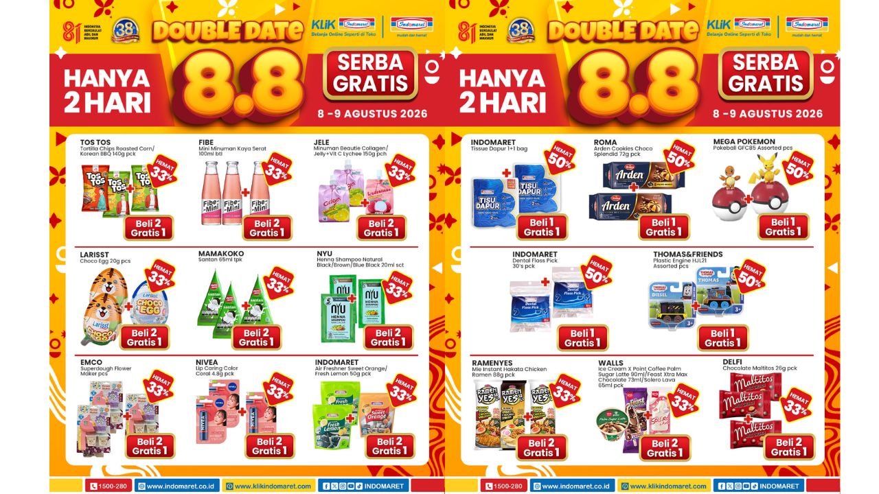 Promo Indomaret Terbaru 8.8 Agustus 2026 Hari ini, Banjir Diskon Ramen Yes Beli 2 Gratis 1