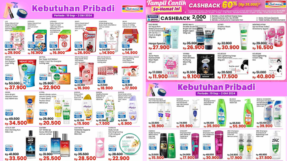 Katalog Promo JSM Indomaret 20-22 September 2024, Sabun dan Shampoo Banjir Diskon Mulai Rp15 Ribuan