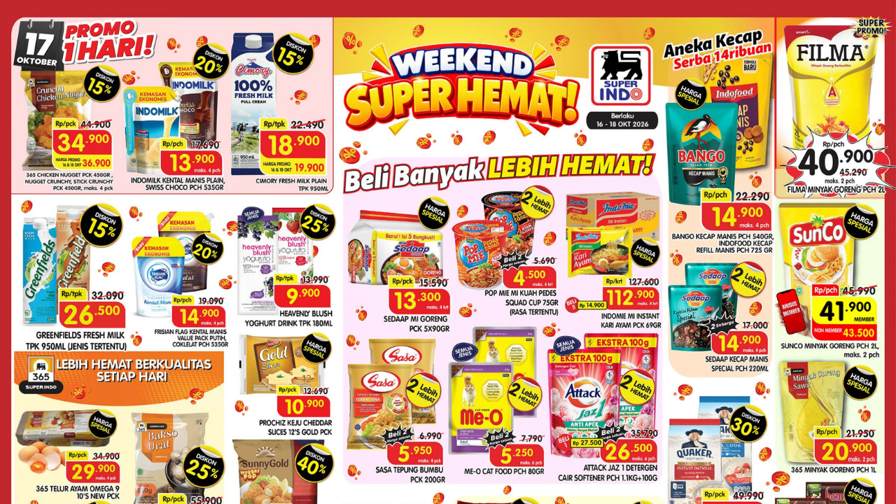 Katalog Promo JSM Superindo Weekend 16-18 Oktober 2026, Diskon Kecap Bango Rp14.900