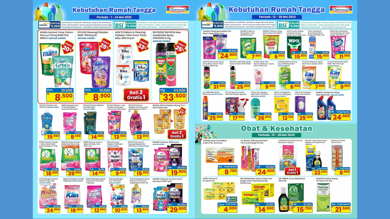 Katalog Promo JSM Indomaret Terbaru Periode 23-25 Mei 2025, Detergent Pencuci Baju Mulai Rp9.000 