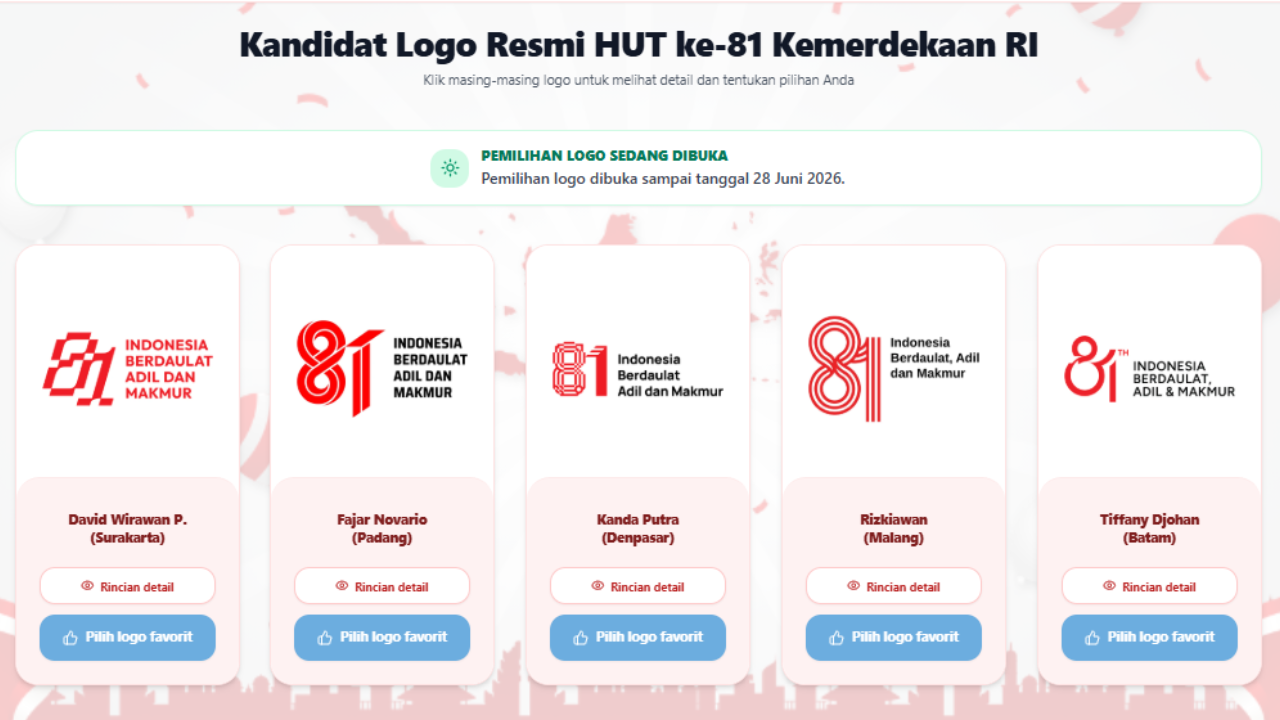 Link dan Cara Ikuti Voting Logo HUT ke-81 RI Tahun 2026, Simak Panduannya di Sini