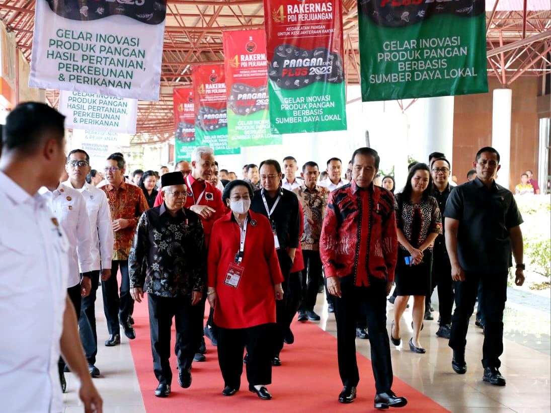 Jokowi-Ma'ruf Amin Hadiri Rakernas ke-IV PDI Perjuangan