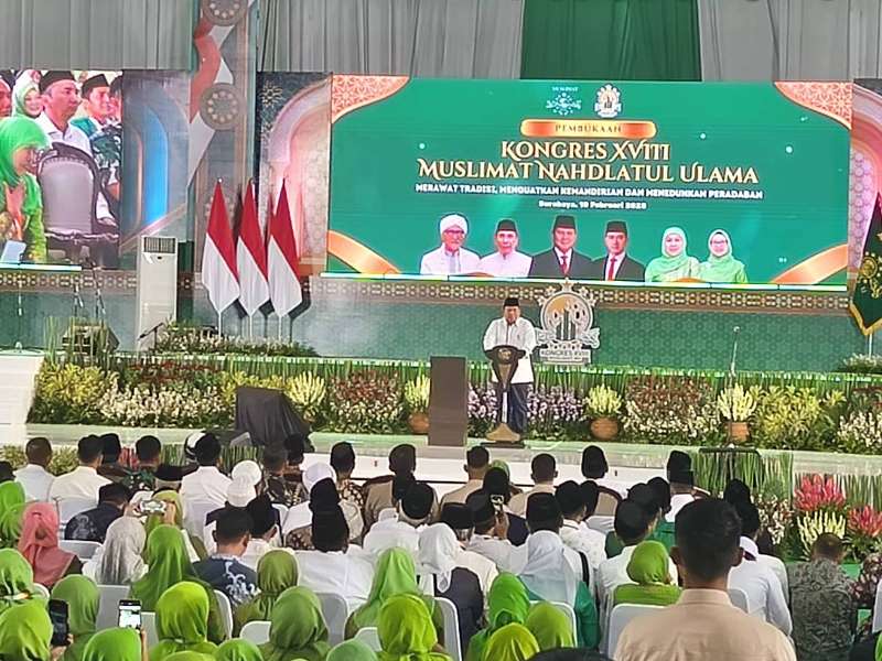 Prabowo Puji Khofifah di Depan Muslimat NU