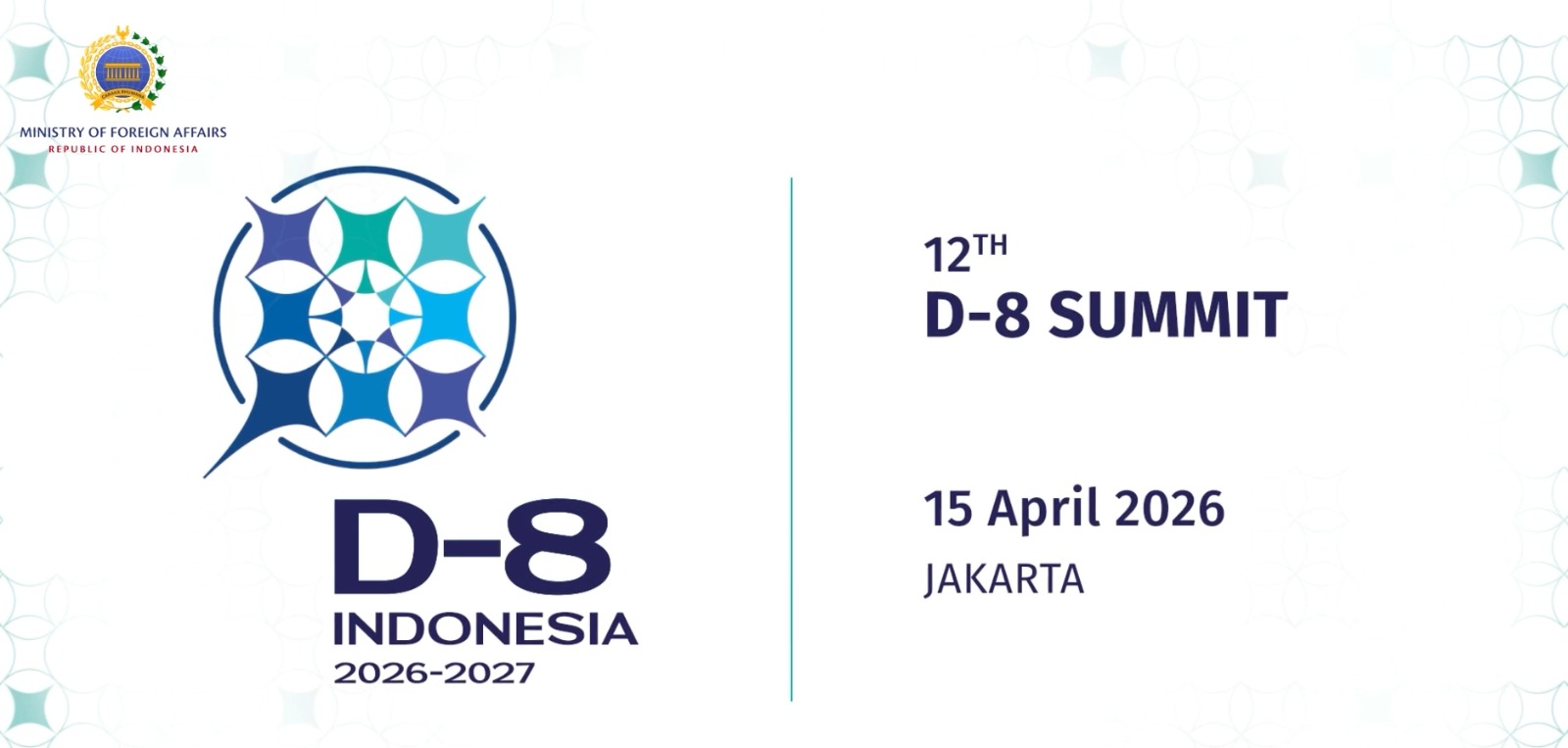 Indonesia Resmi Pegang Keketuaan D-8 2026–2027, Logo Diluncurkan sebagai Penanda Awal