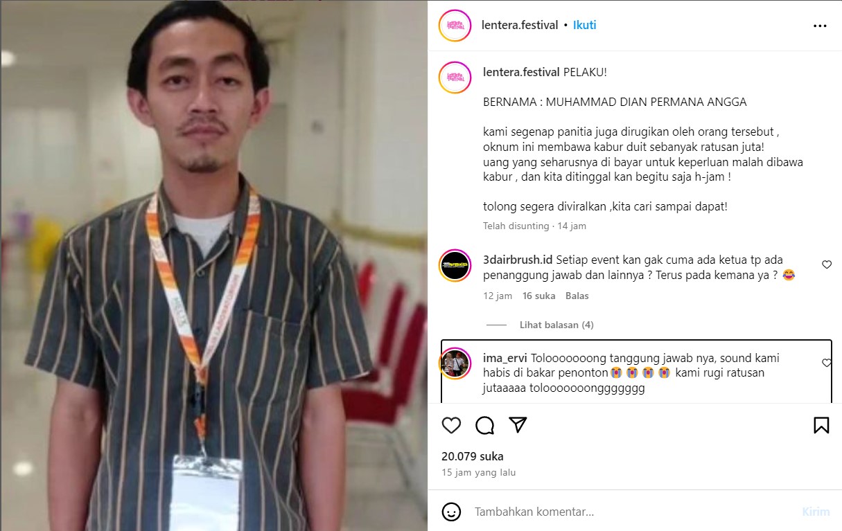 Sosok Muhammad Dian Ketua Acara Lentera Festival di Pasar Kemis Dikuliti Netizen: 'Di Daerahnya Raja Judol Slot'