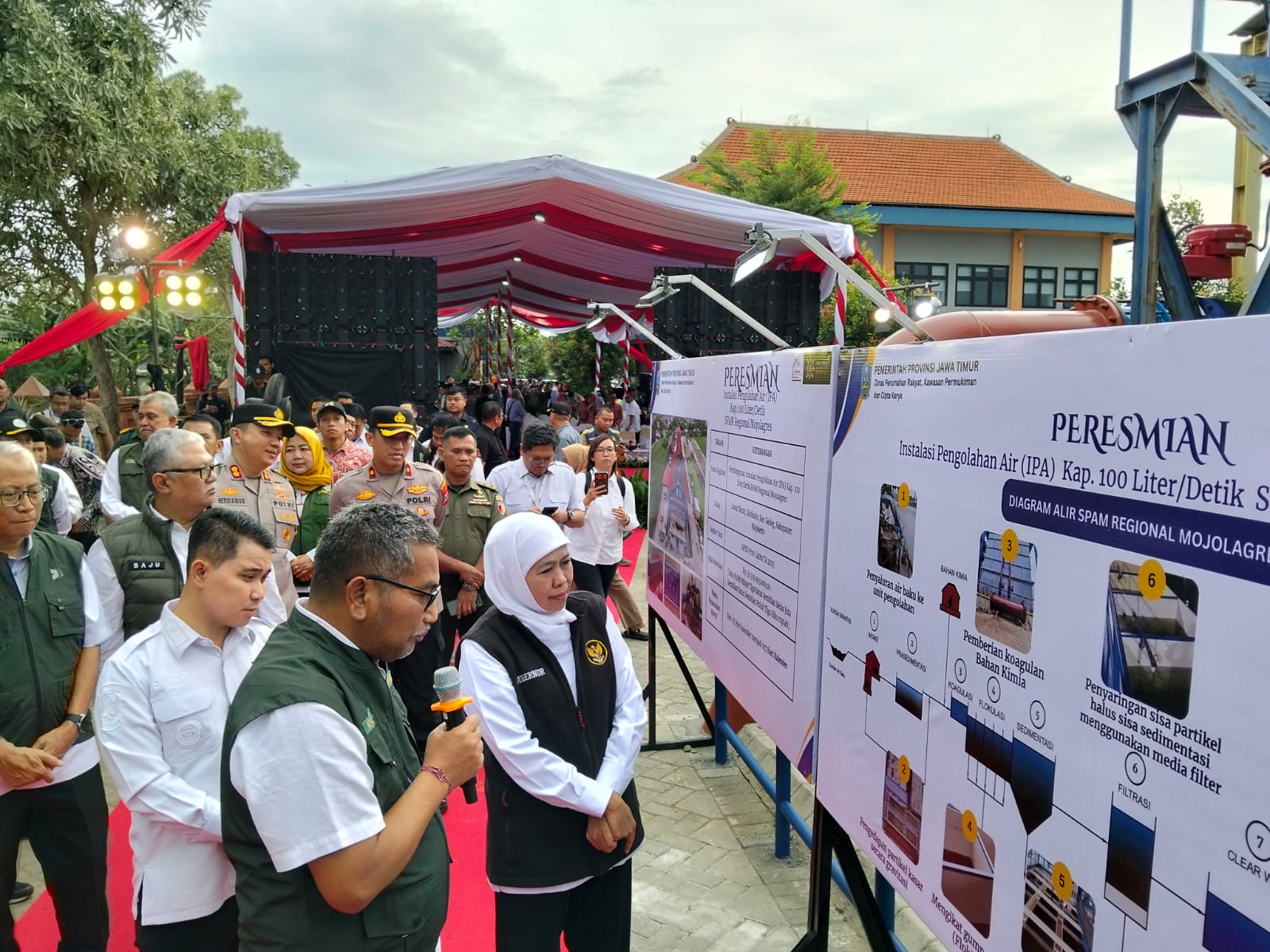 SPAM Mojolagres Tambah Kapasitas Jadi 300 Liter Per Detik, Khofifah: Penerima Manfaat Tambah 30 Ribu Jiwa